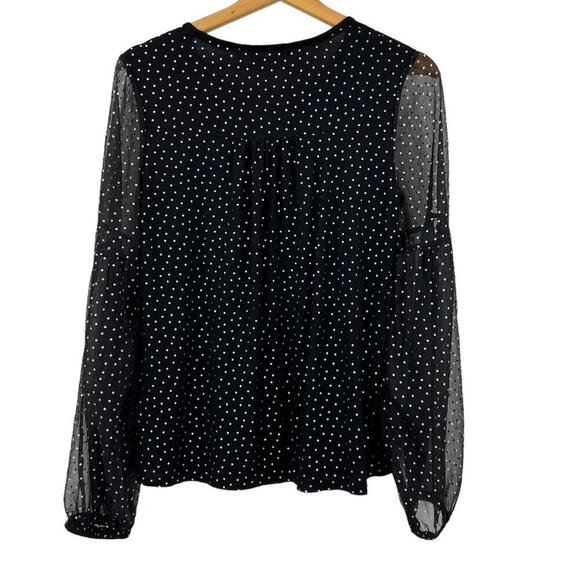Boden Hazel Foil Spot Top Sz 4 Black - Picture 6 of 11
